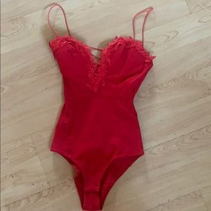 Red bodysuit